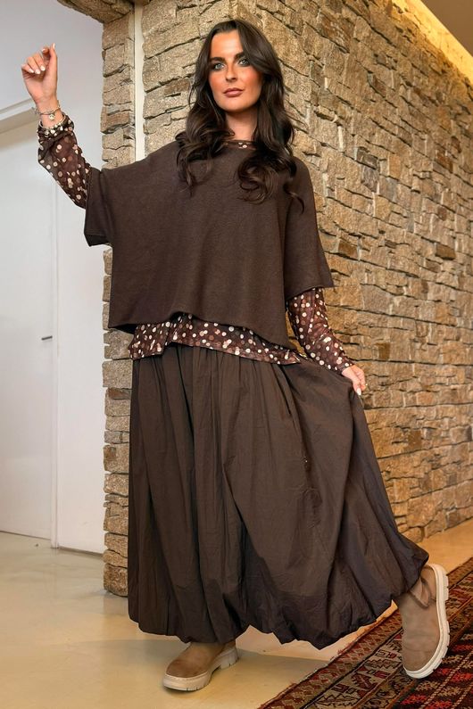 Bobby Mesh Layering Top Terrazzo Spot Chocolate